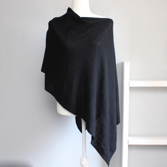 J. Crew Sweaters - J. Crew Black Wool Cashmere Blend Poncho Size One Size